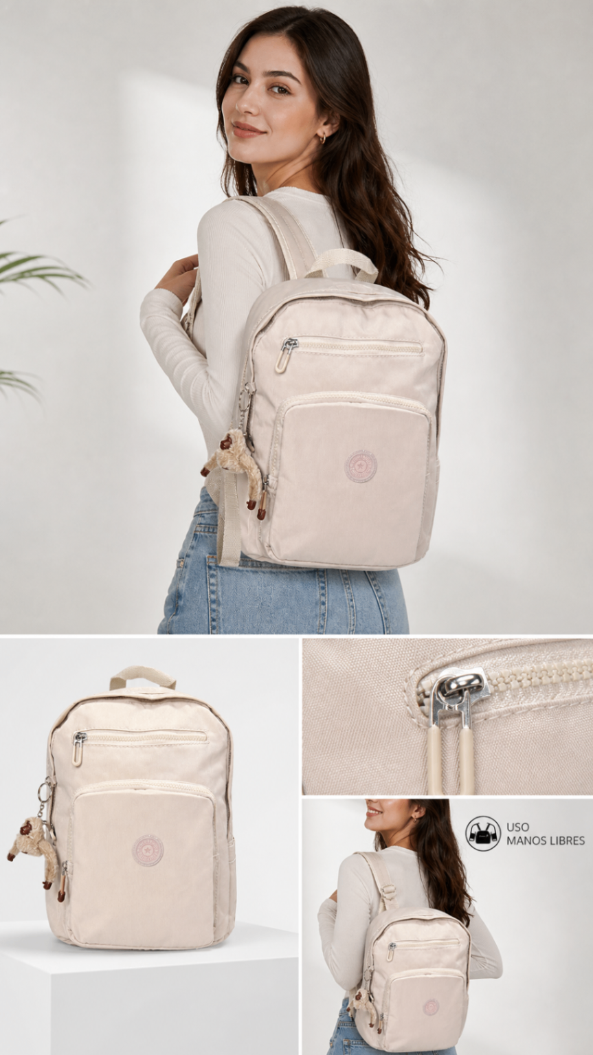Morral Casual Crema Manos Libres