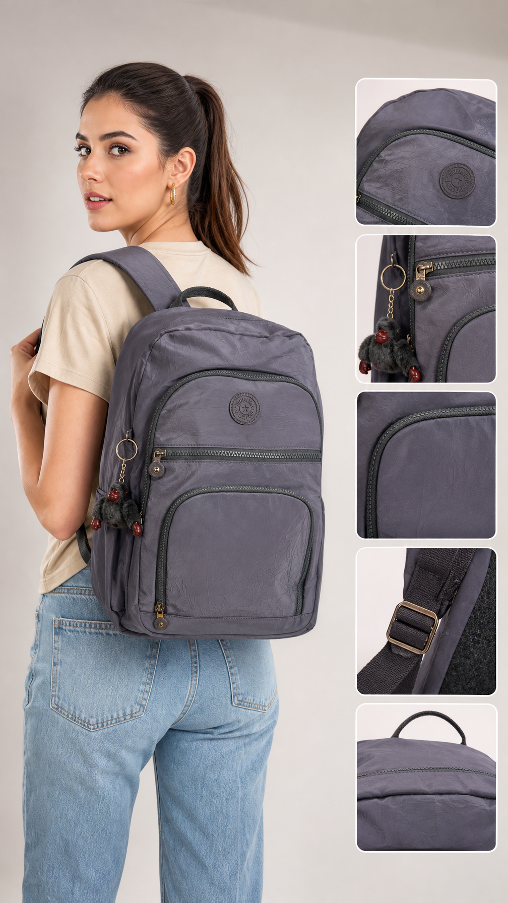 Morral Casual Gris Humo